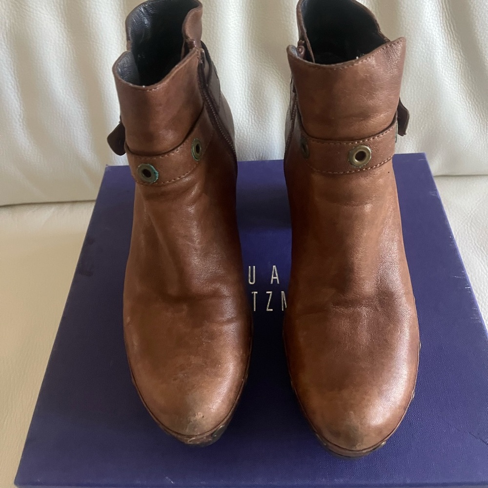 Stuart Weitzman Brown Clog Booties